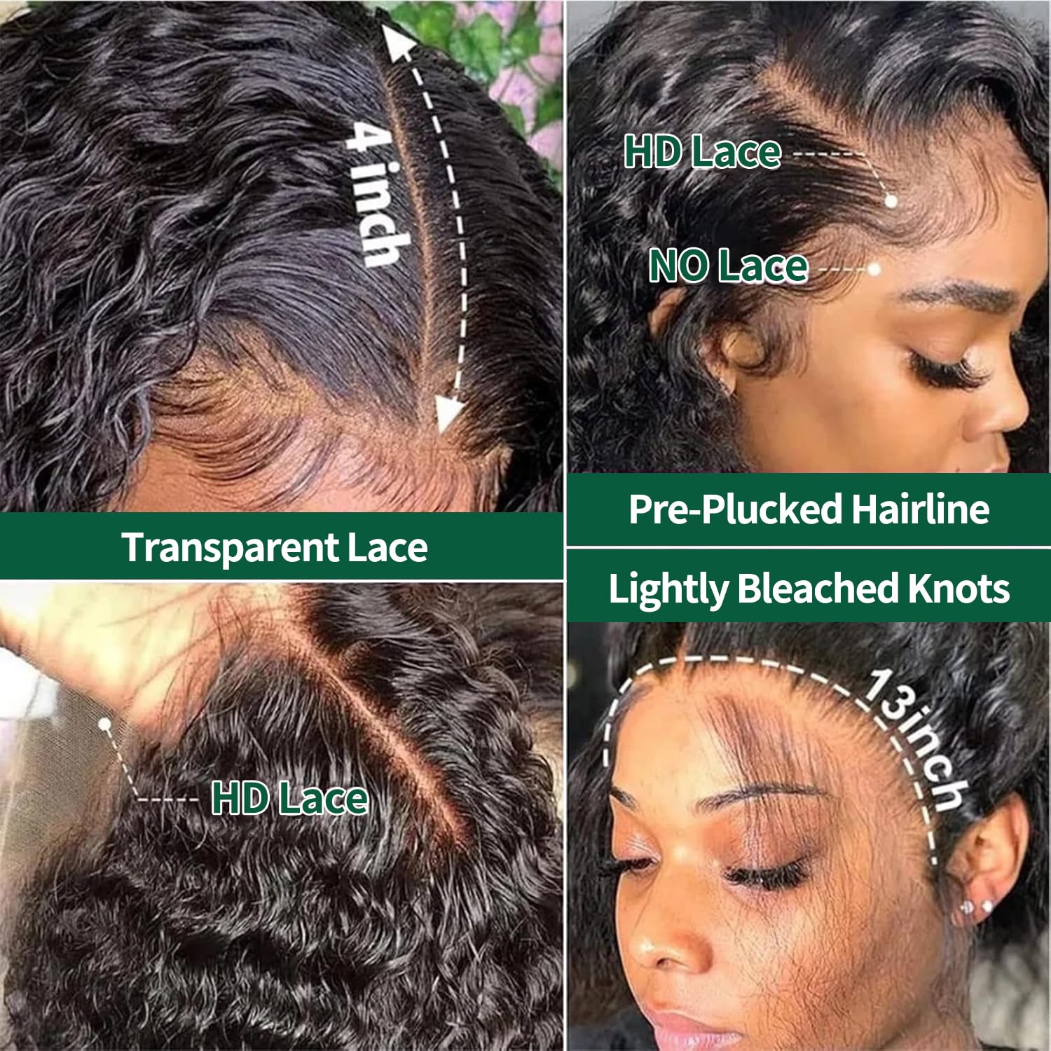 Durya Deep Wave lace front wig pre plucked for easy wear and quick styling.