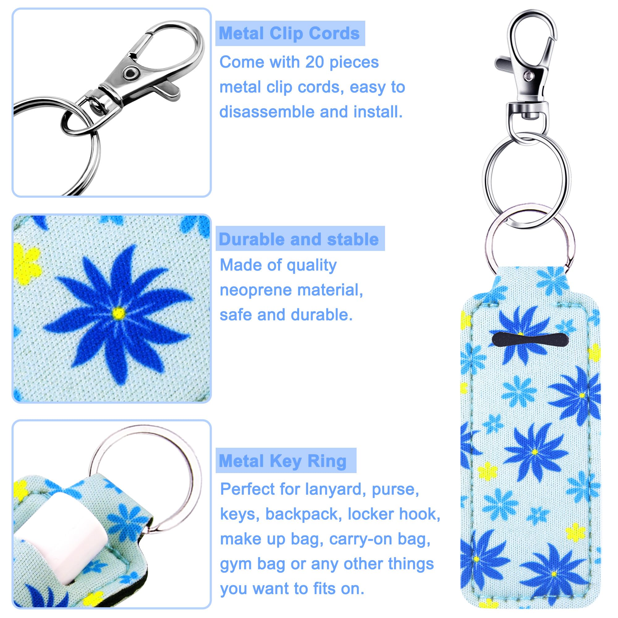 Duufin colorful chapstick keychain on bag demonstrates quick access during commutes.
