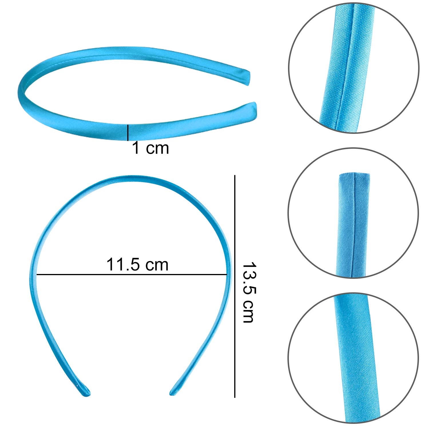 Duufin satin headbands in 25 colors closeup highlighting soft satin sheen.