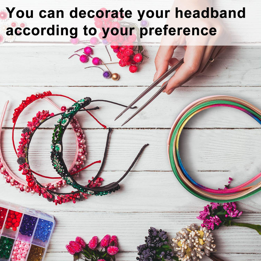 Duufin satin headbands decoration-ready scene, ready for bows or flowers customization.