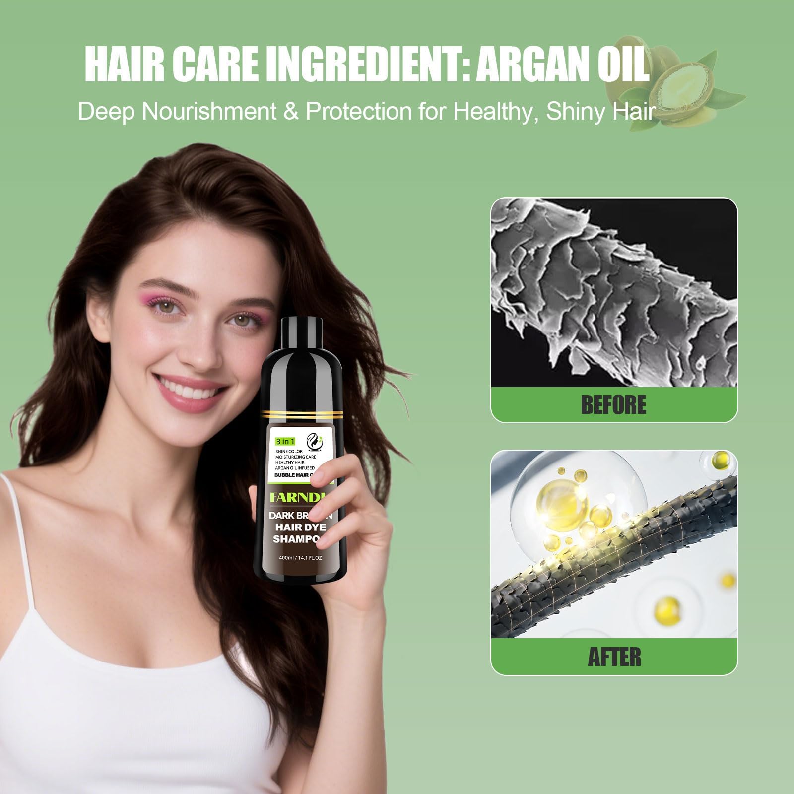 Creamy lather of FARNDU shampoo for easy cleansing and color boost
