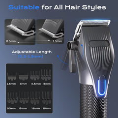 Dyflexifurn attachments with guide combs provide precise length control for beard trimming