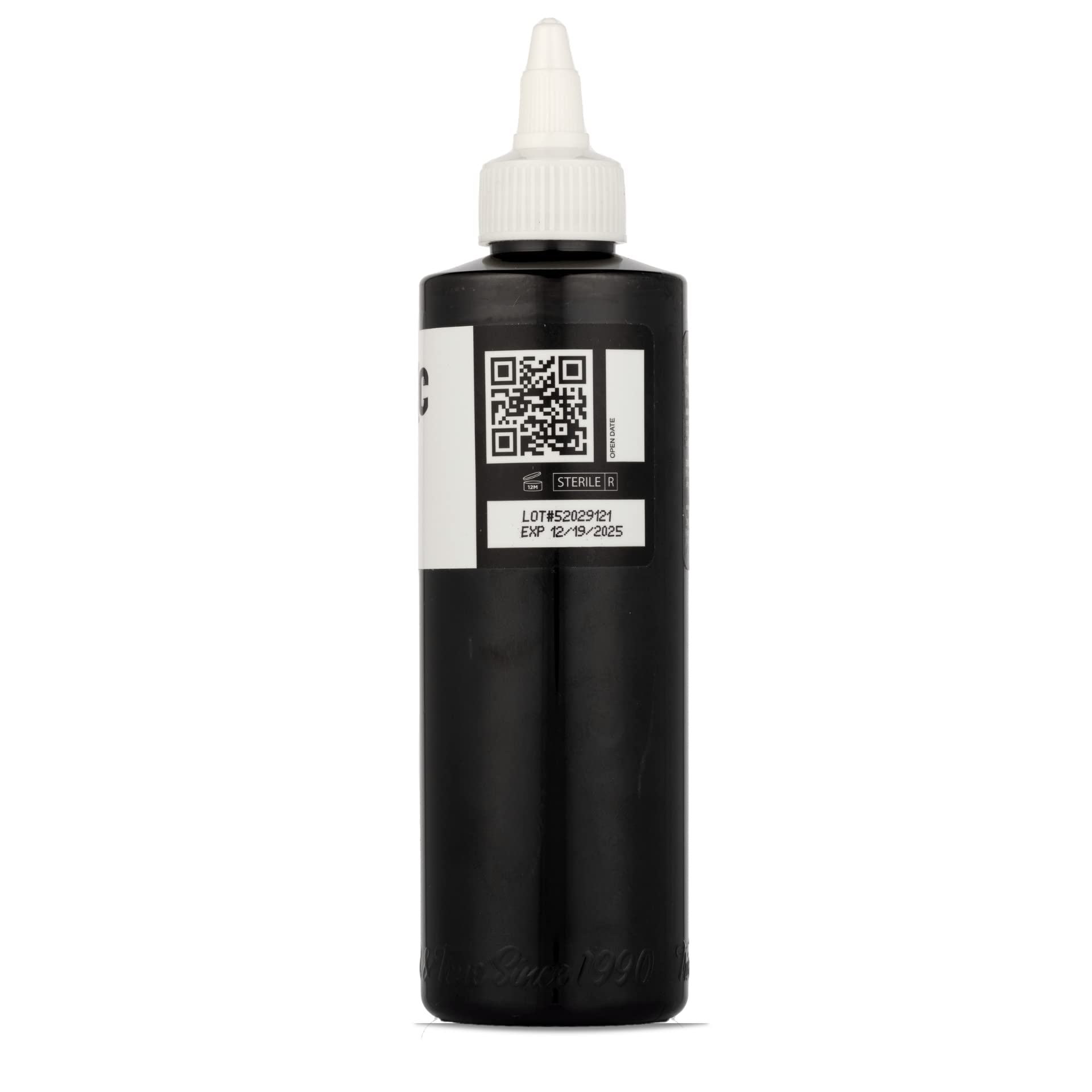 Dynamic Color Co black ink bottle side label highlights tamper seal and safety features