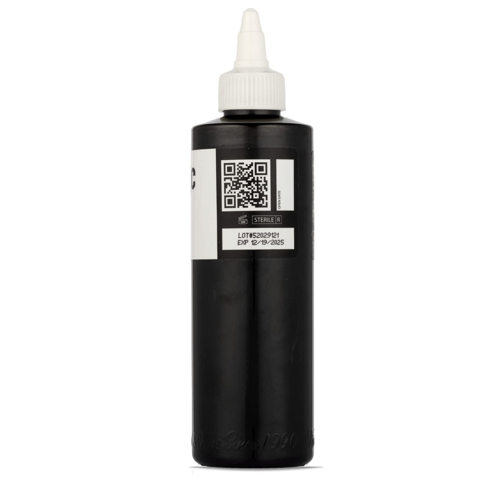Dynamic Color Co black ink bottle side label highlights tamper seal and safety features