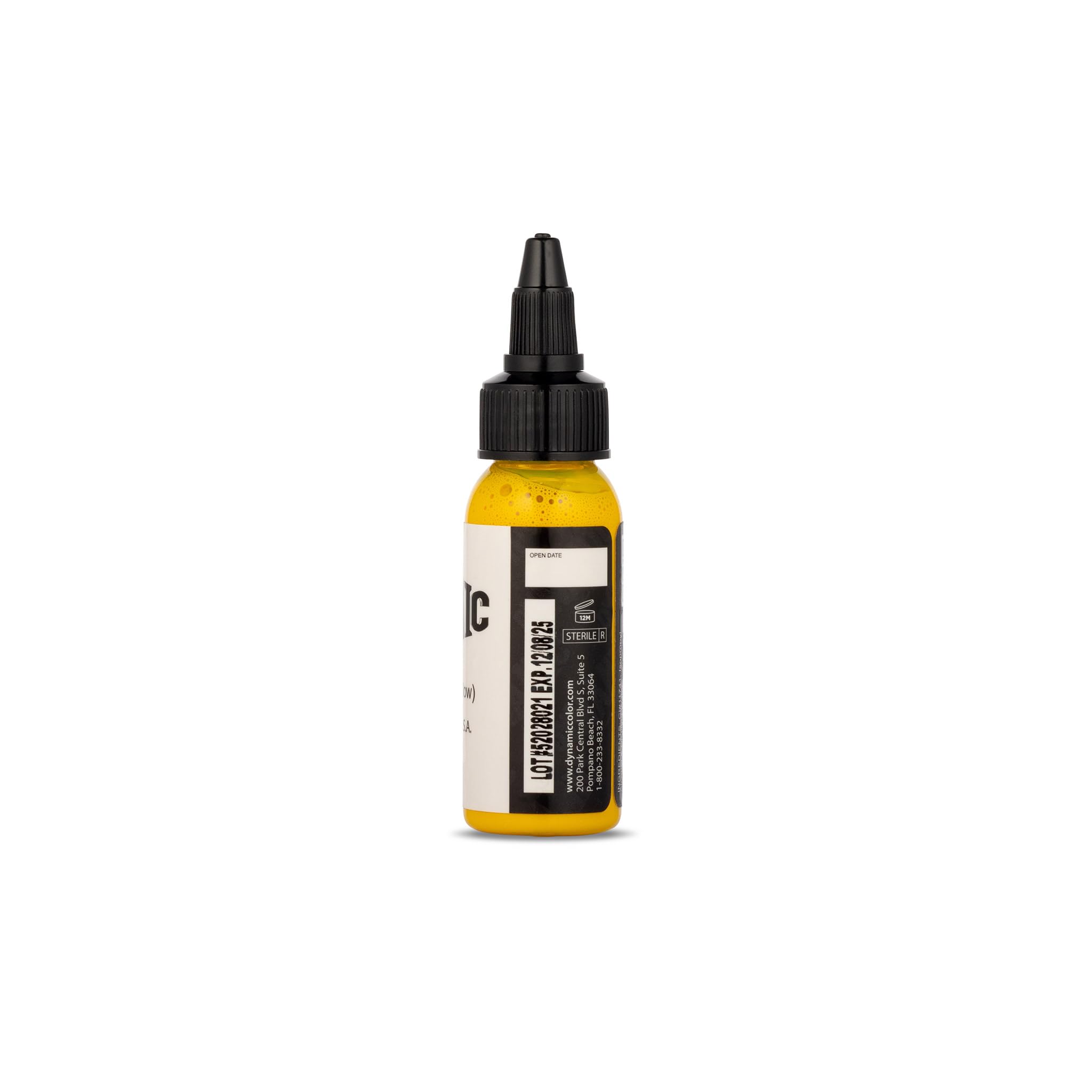 Dynamic Color Co Canary Yellow ink closeup—dense pigment for smooth shading.