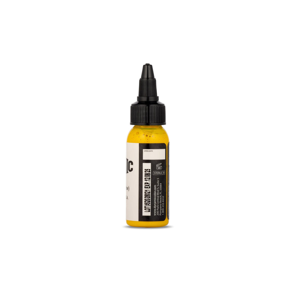 Dynamic Color Co Canary Yellow ink closeup—dense pigment for smooth shading.