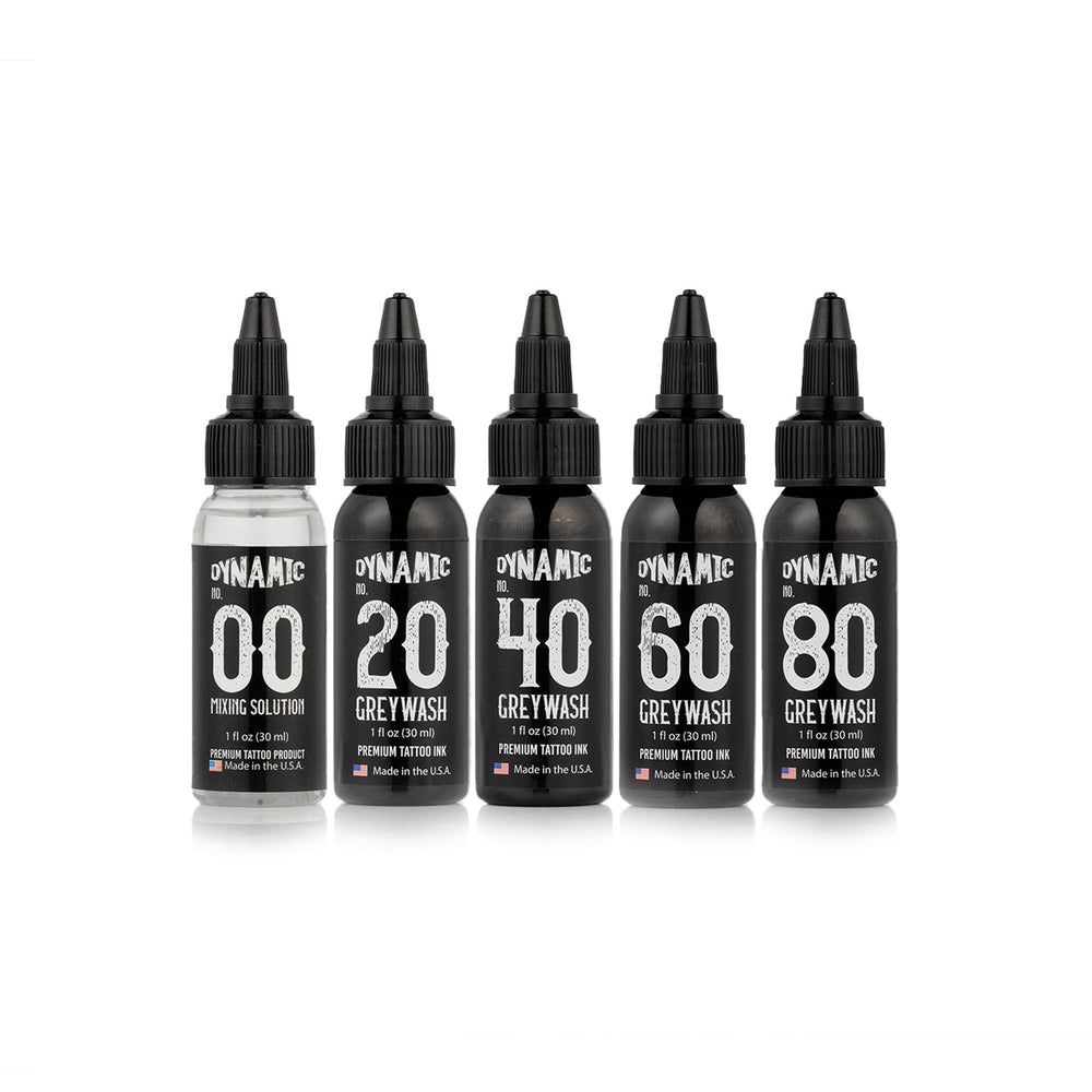 Dynamic Color Co greywash set packaging with professional tattoo supplies