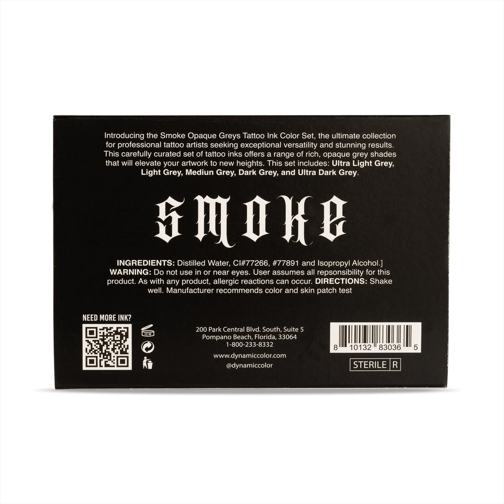 Dynamic Color Co Smoke Set light grey ink for smooth tonal transitions.