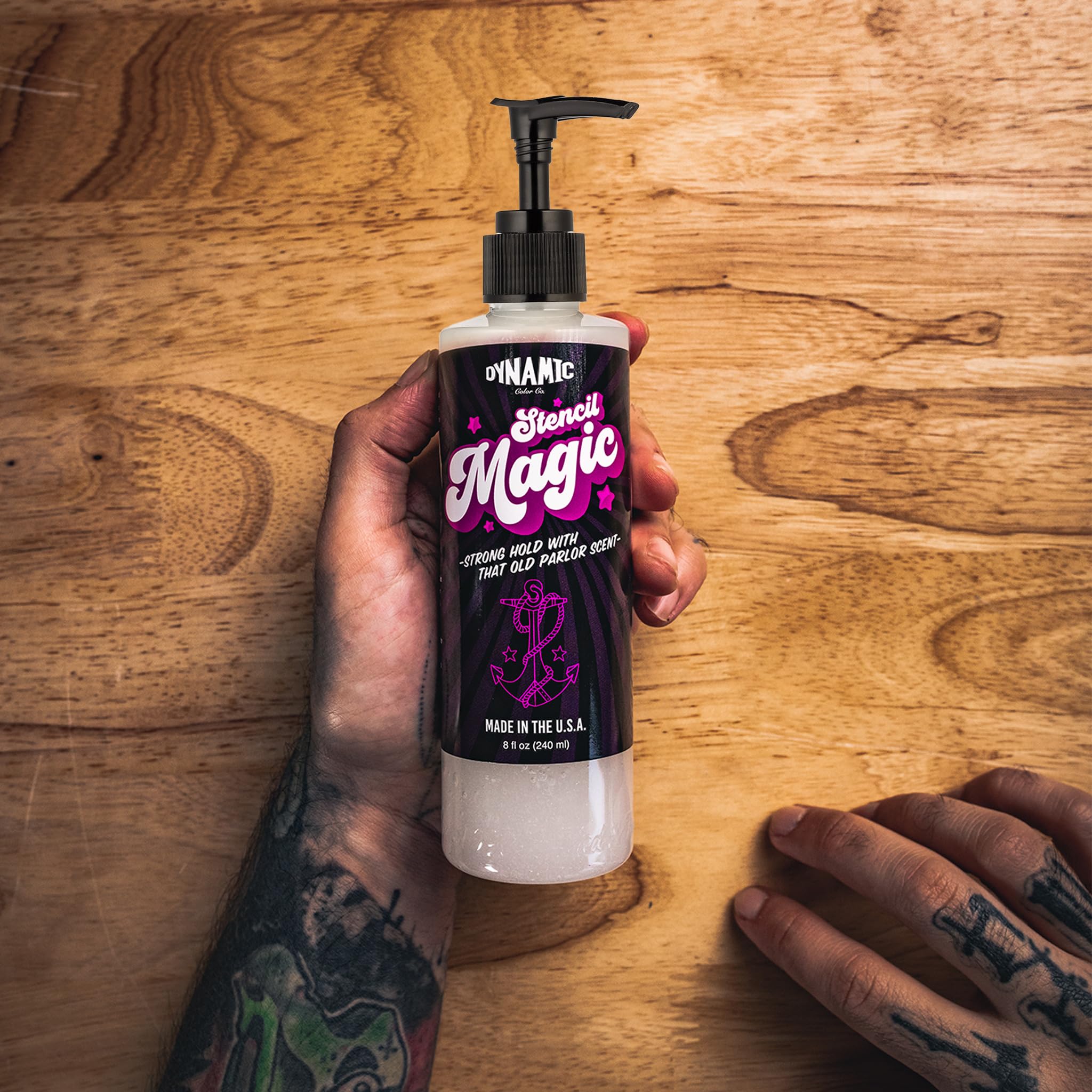 Dynamic Color Co Stencil Magic gel closeup highlights smear-free, fast-drying properties.
