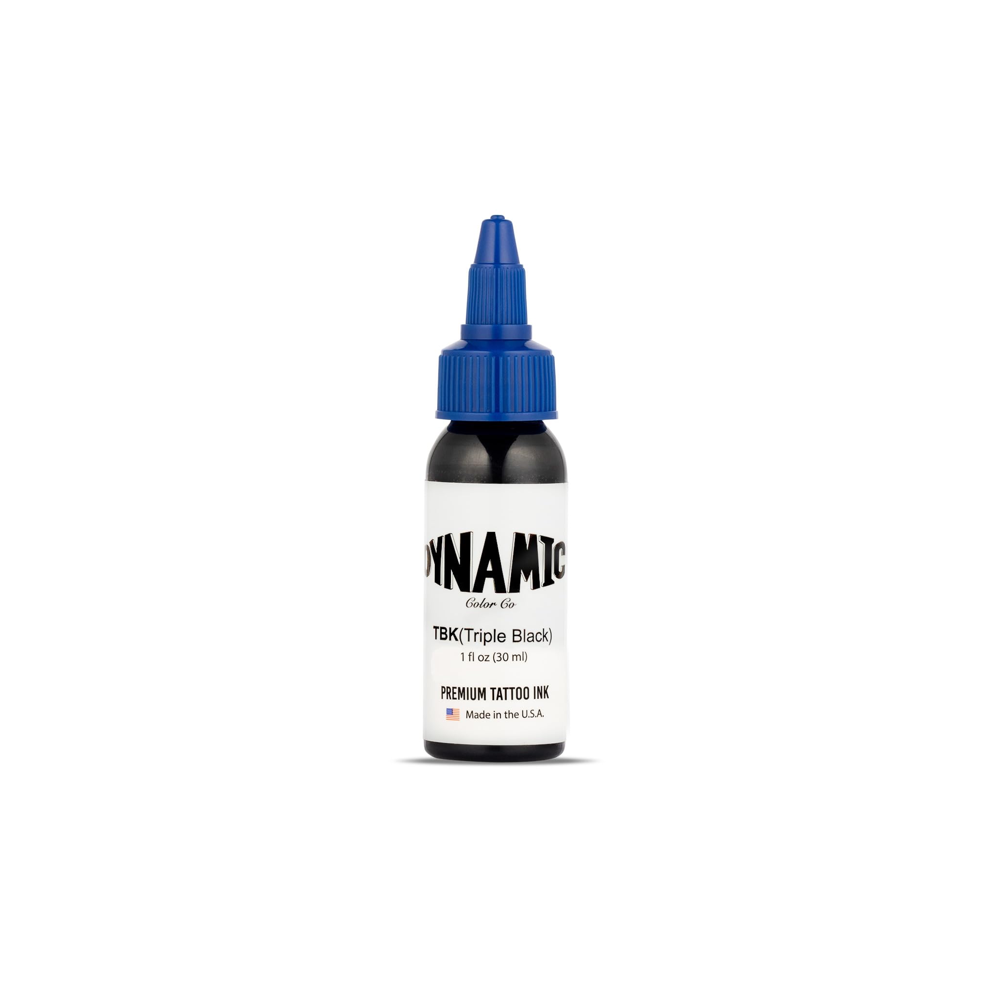 Dynamic Color Co Triple Black Ink Bottle 1oz closeup shows pre-dispersed professional ink