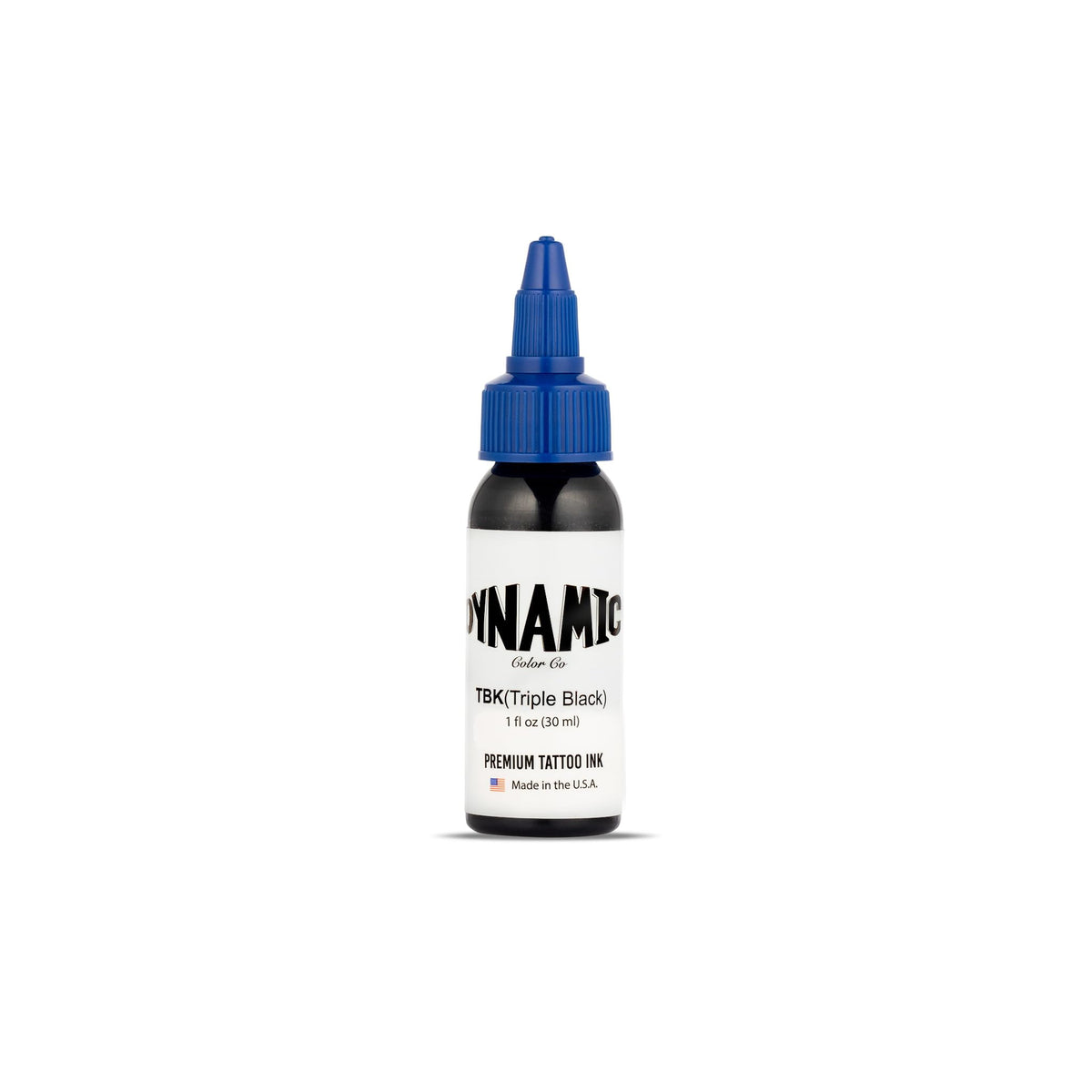 Dynamic Color Co Triple Black Ink Bottle 1oz closeup shows pre-dispersed professional ink