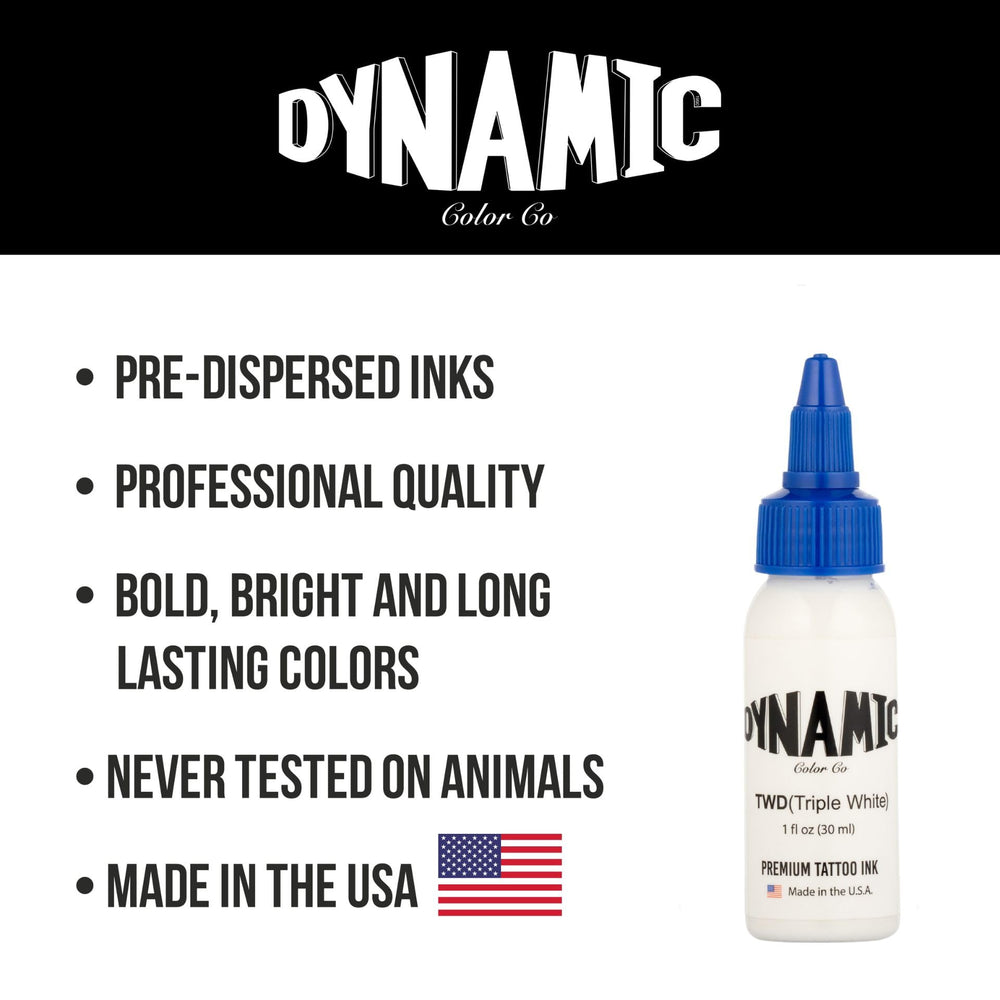 Dynamic Color Co triple white packaging with anti-counterfeit label indicating authenticity