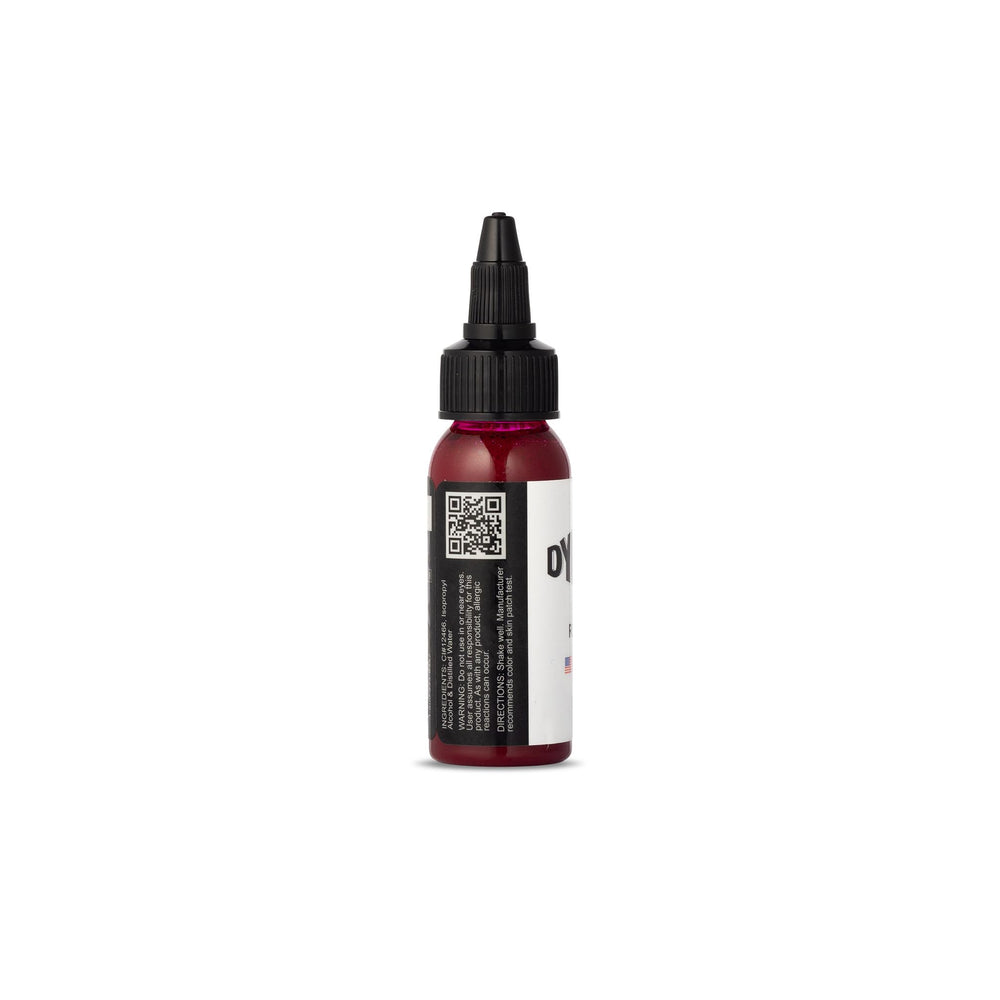 Dynamic Color Co wine red ink packaging highlights sterile handling and quality.
