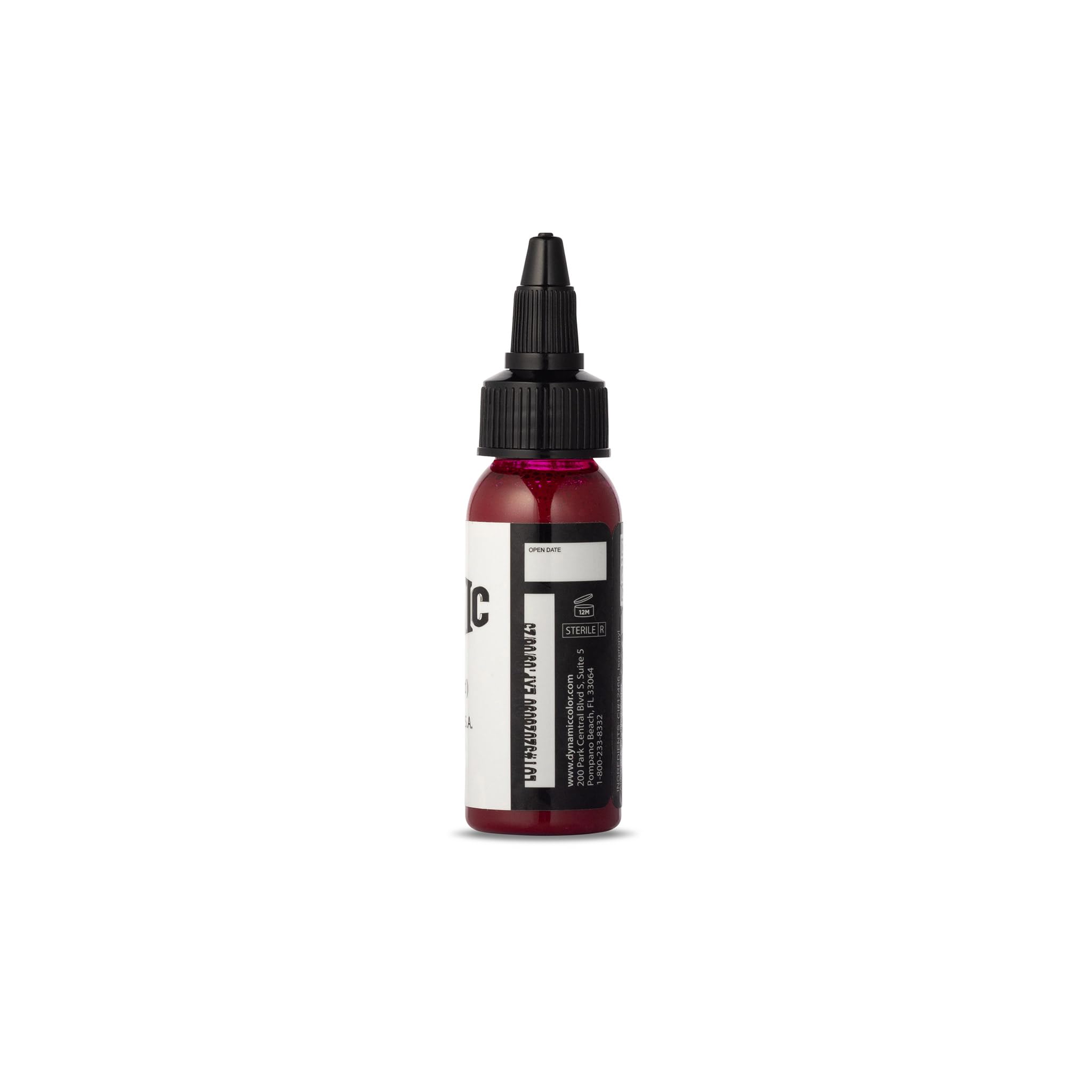 Dynamic Color Co wine red ink swatches show shading and outlining depth.