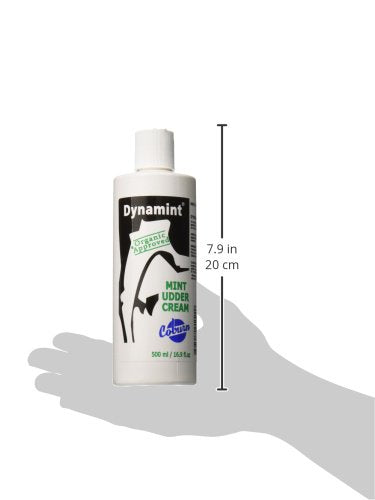 Dynamint Udder Cream application on hand for quick soothing