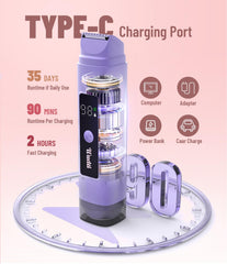 Dynooper waterproof IPX7 bikini trimmer for wet and dry use.