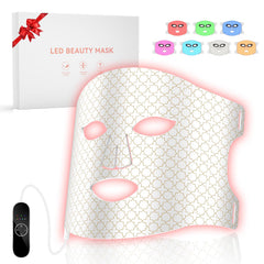 DZAVOK red light therapy mask front view glowing for at-home skin benefits
