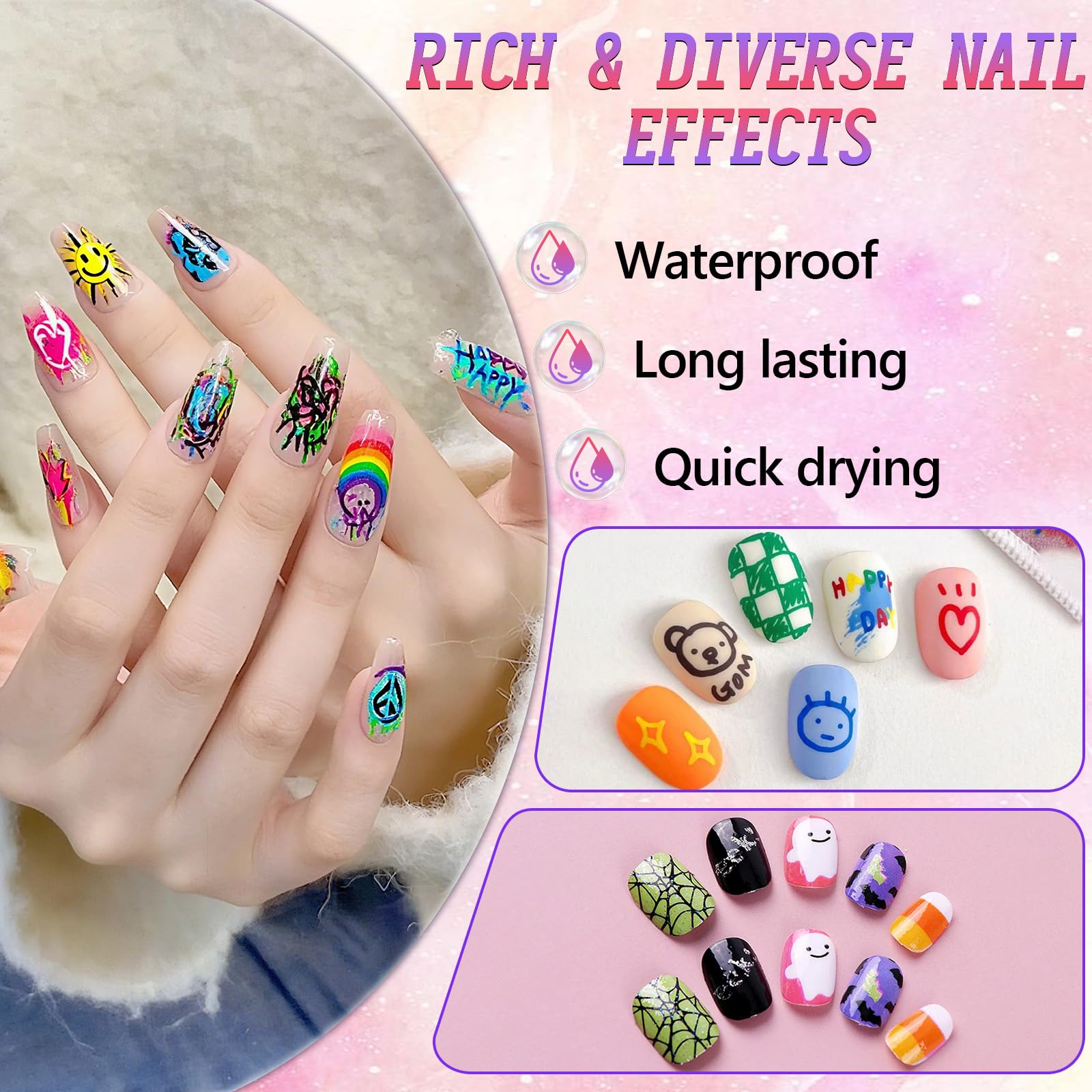 DZCKTFYGRT vibrant colors display for bold manicure looks.
