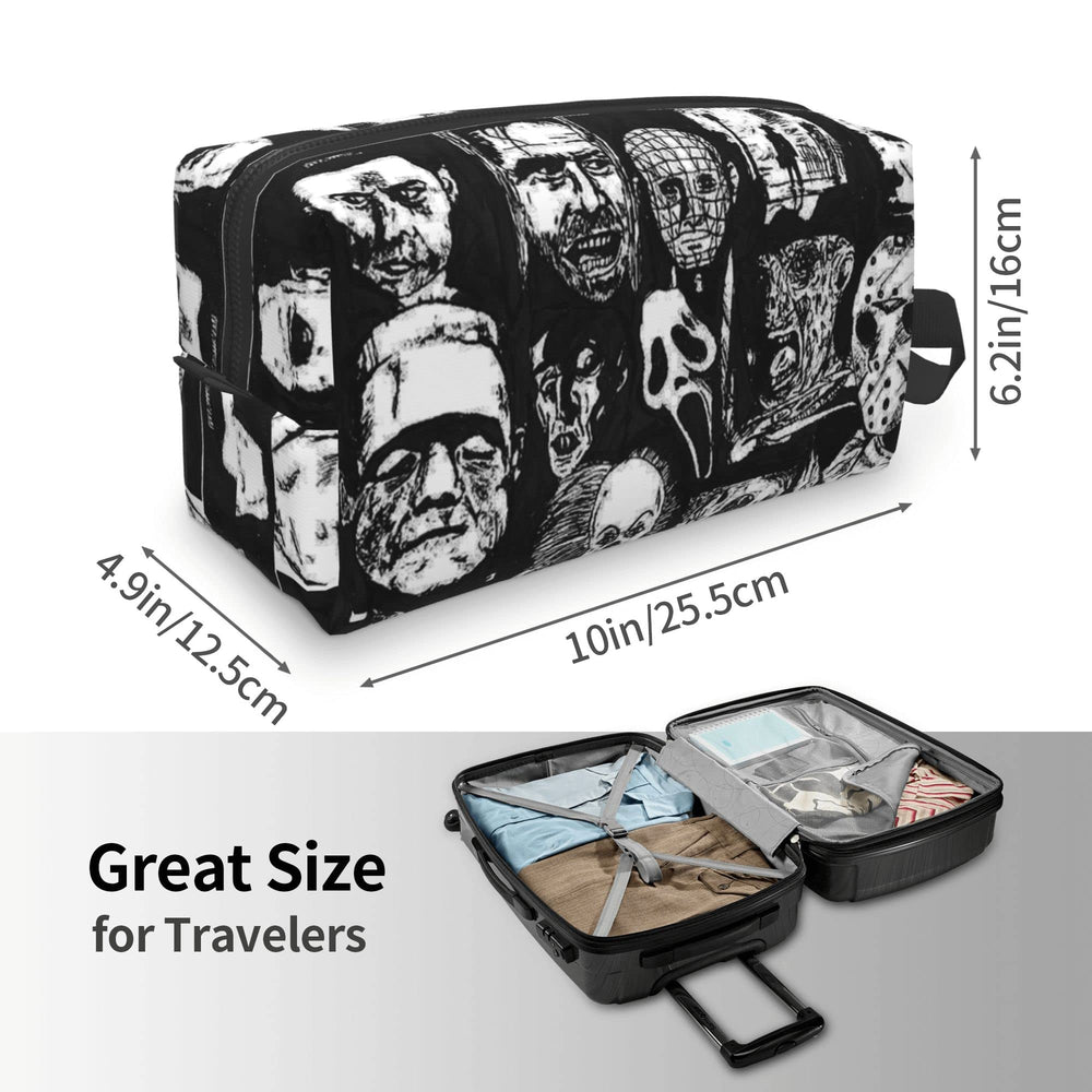 DZGlobal makeup pouch open-zip reveals easy access to essentials.