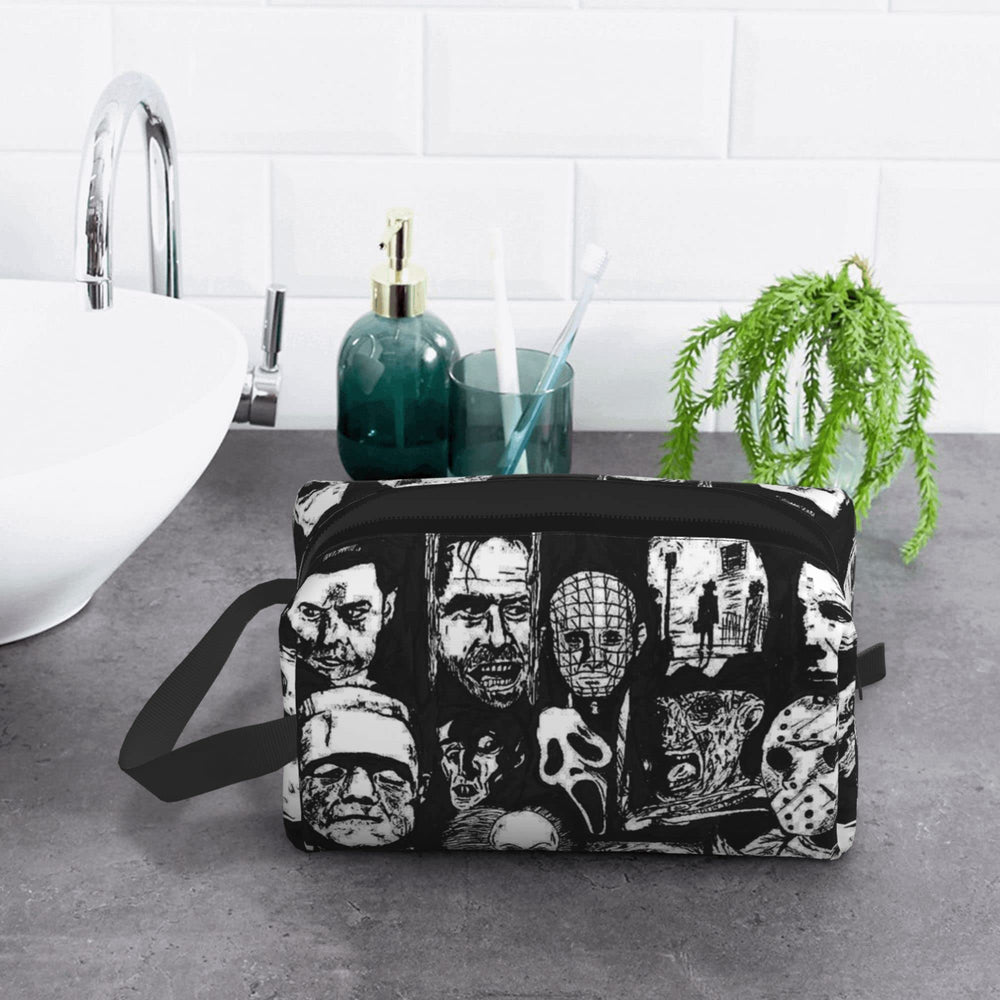 DZGlobal horror icons makeup pouch side view showing compact profile and balance.