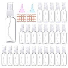 E-accexpert 24-pack 2oz spray bottles laid out for easy-organized storage and travel.