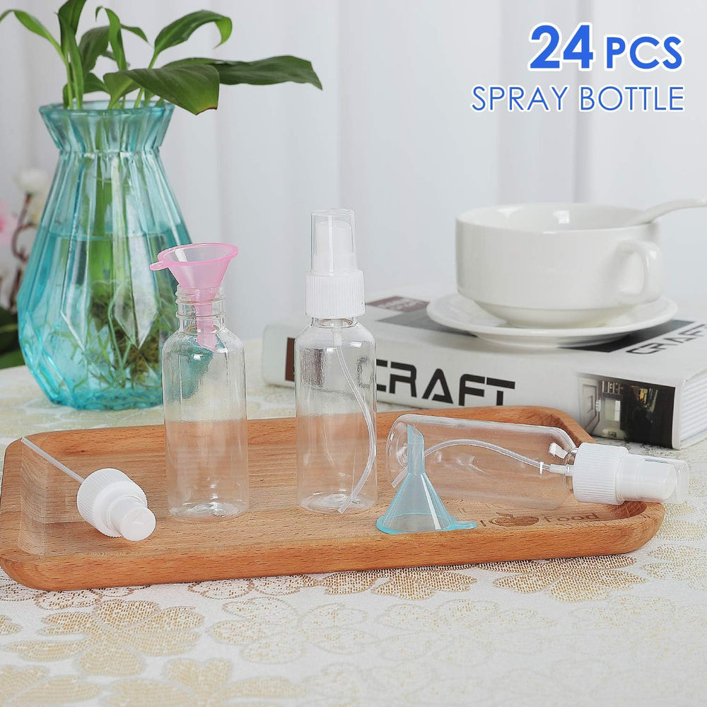 E-accexpert clear 2oz spray bottle ready for travel touch ups and perfumes.
