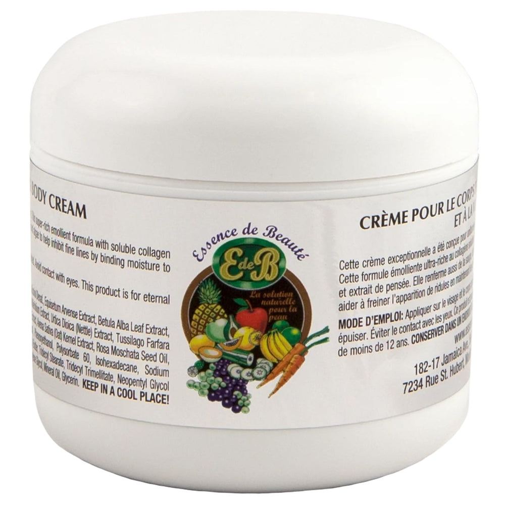 E de B Essence de Beaute cream jar showing rich texture for daily hydration and glow
