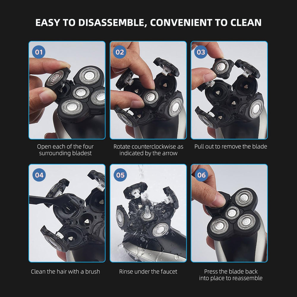 E-Hunter Freedom Grooming blade pack image with five-blade heads for versatility.