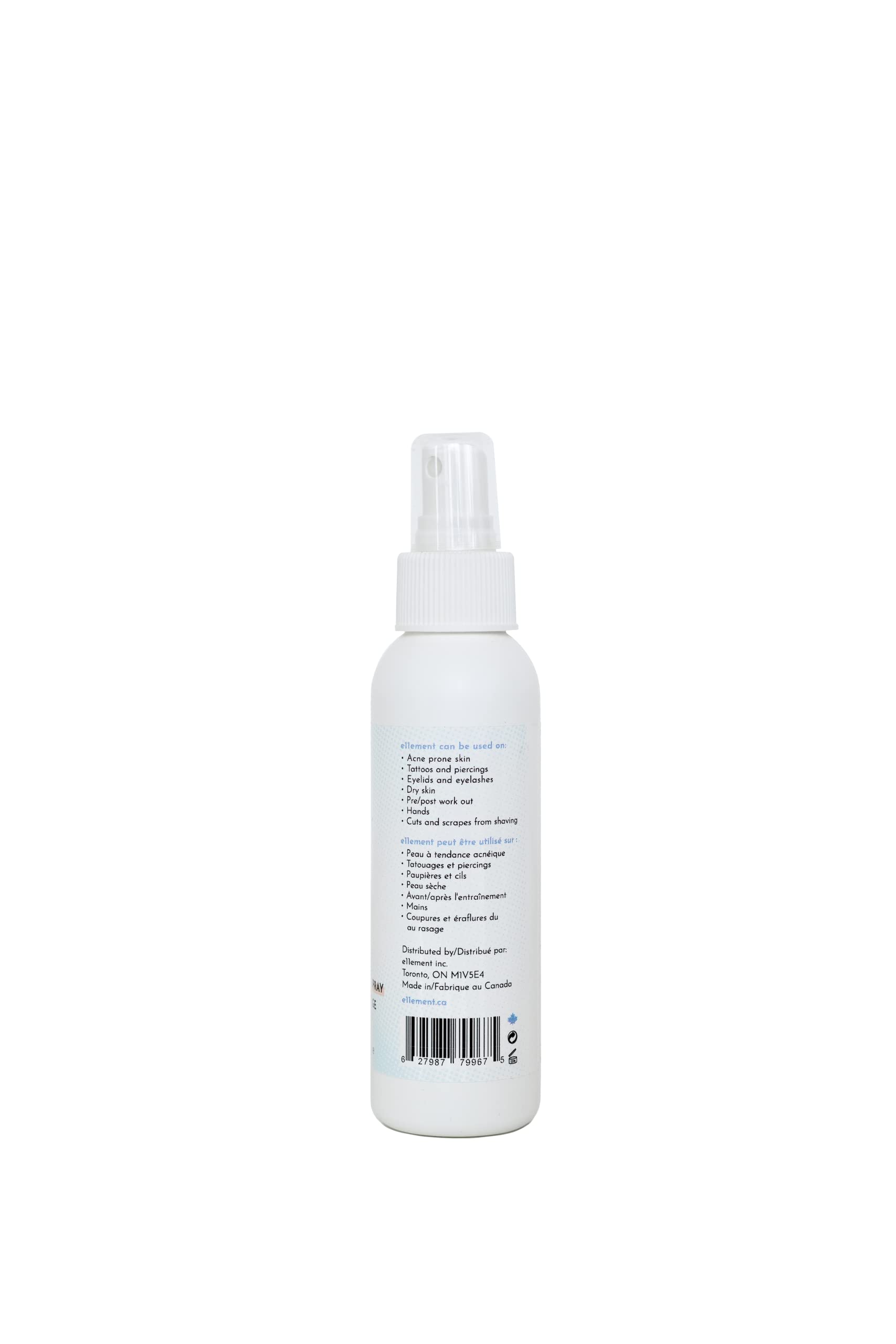 e11ement hypochlorous acid cleanser 4 oz bottle on bathroom counter for daily toning.