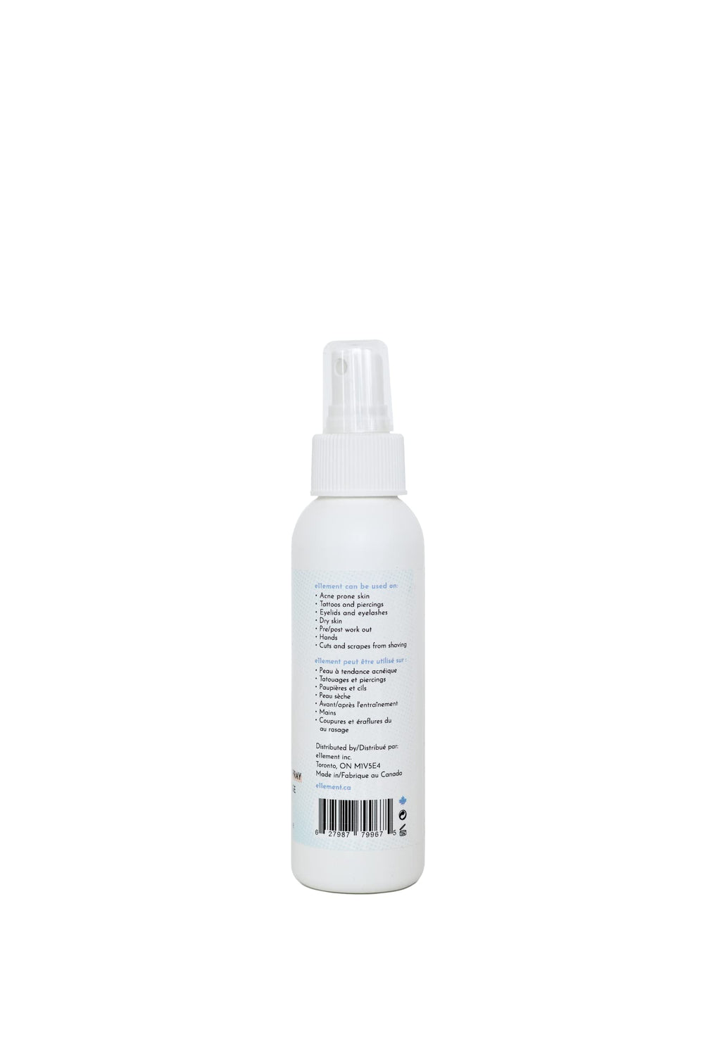 e11ement hypochlorous acid cleanser 4 oz bottle on bathroom counter for daily toning.