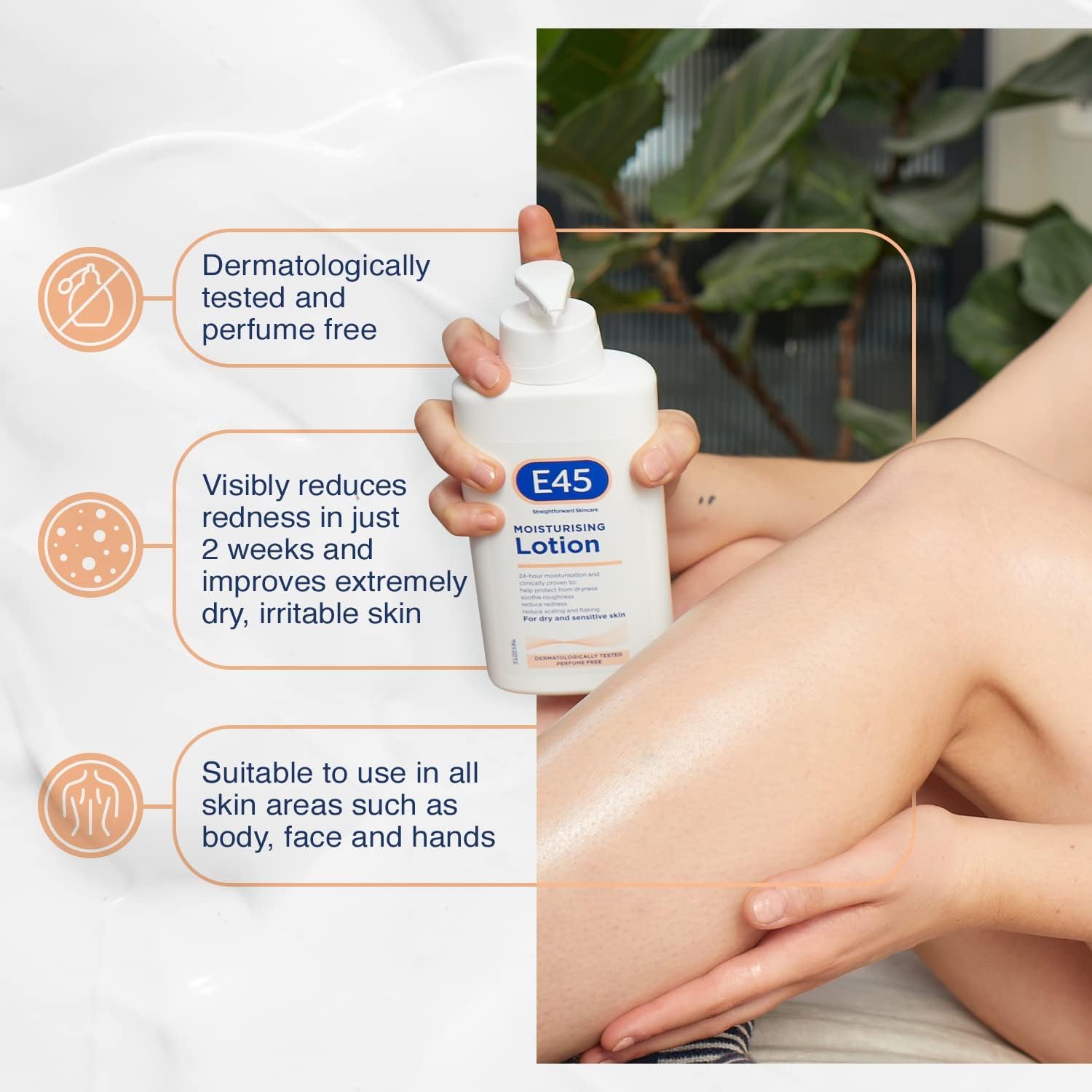 E45 family-friendly moisturiser suitable for babies and adults.