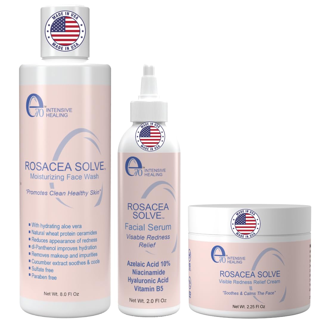 e70 rosacea face wash pump - gentle cleansing for sensitive skin and redness relief.