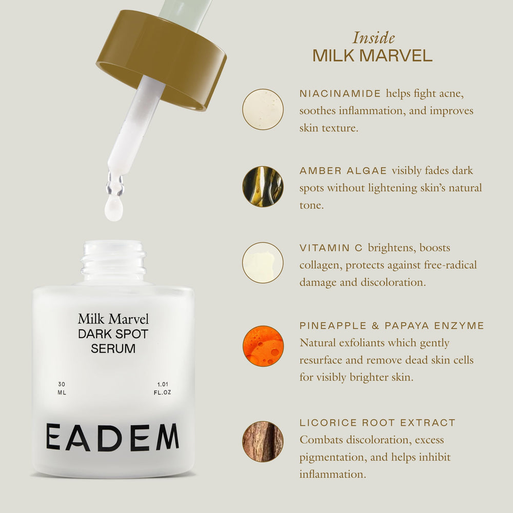 EADEM serum swirl texture on hand demonstrates smooth, non-greasy finish