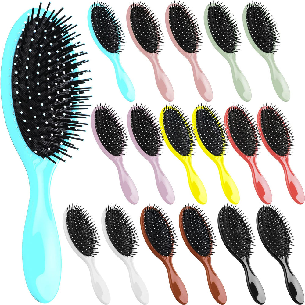Eaasty 18-pcs detangler brush package shows assorted colors for easy detangling on the go.