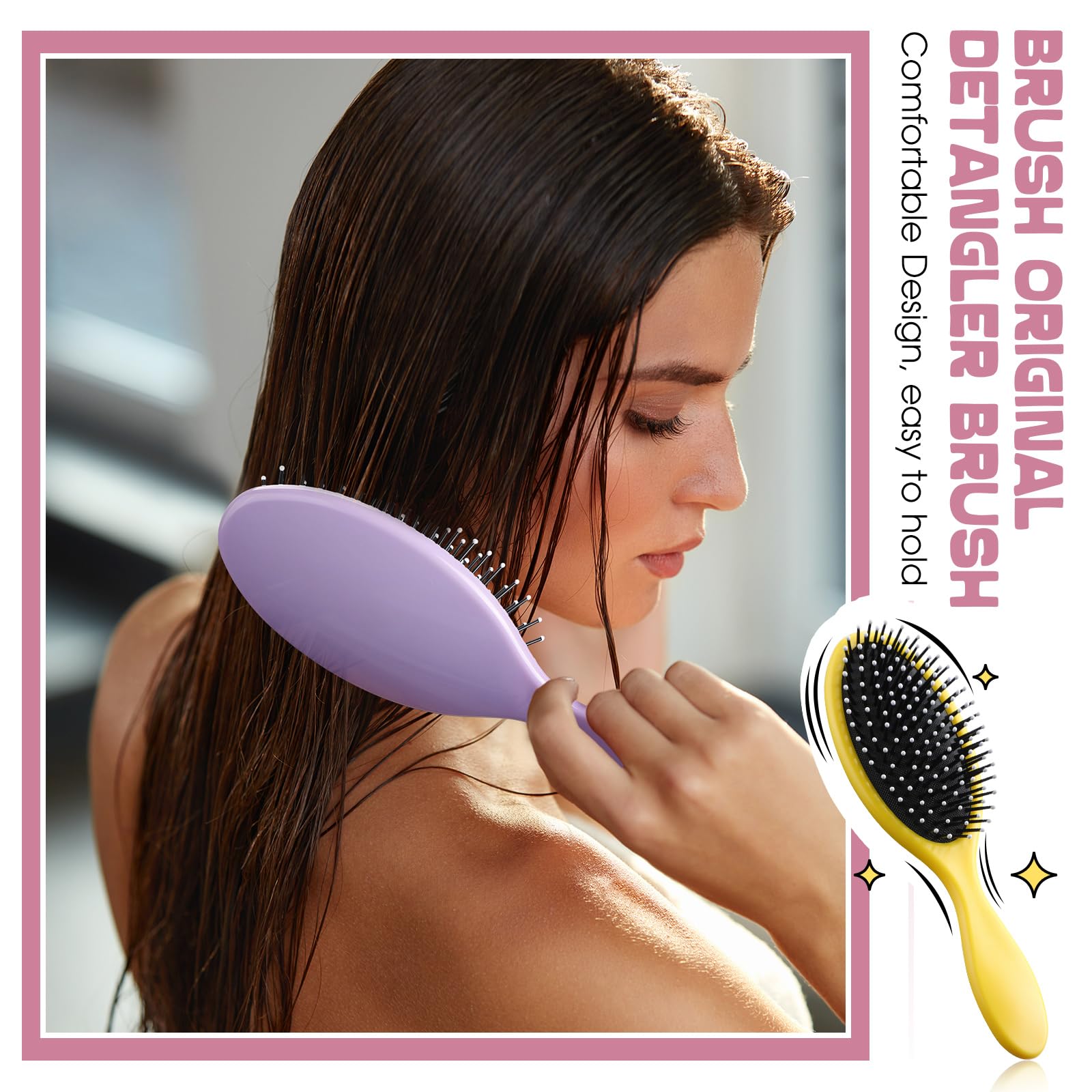 Eaasty detangler works on wet or dry hair and suits all hair types.