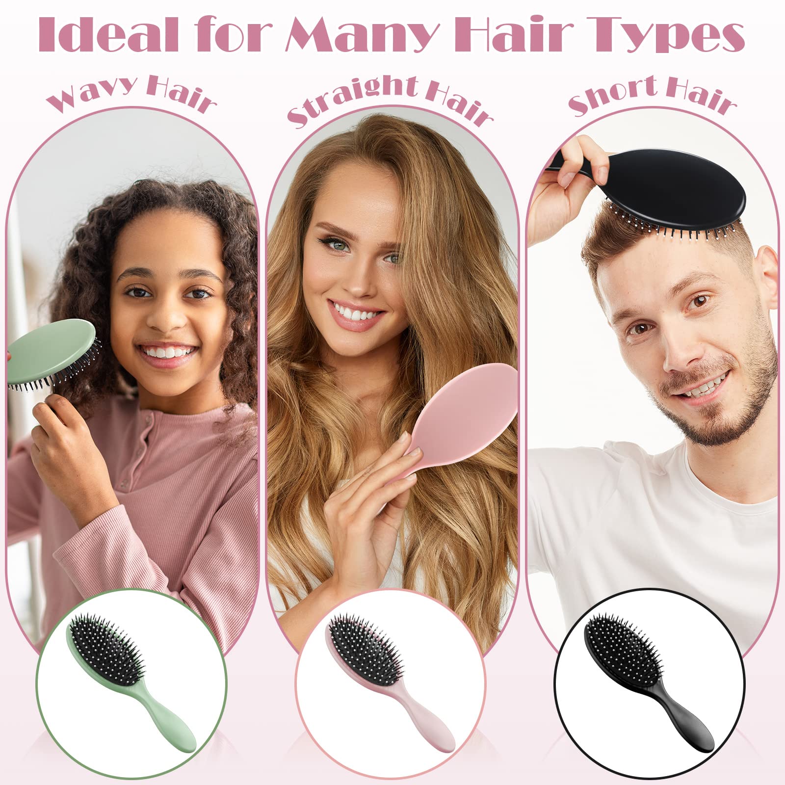 Eaasty travel detangler brush compact size fits in bags for quick touch-ups.