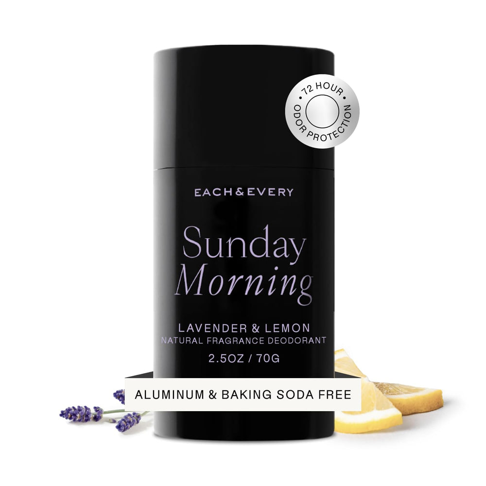 Each &amp; Every aluminum-free deodorant lavender lemon 2.5oz provides gentle protection for sensitive skin.