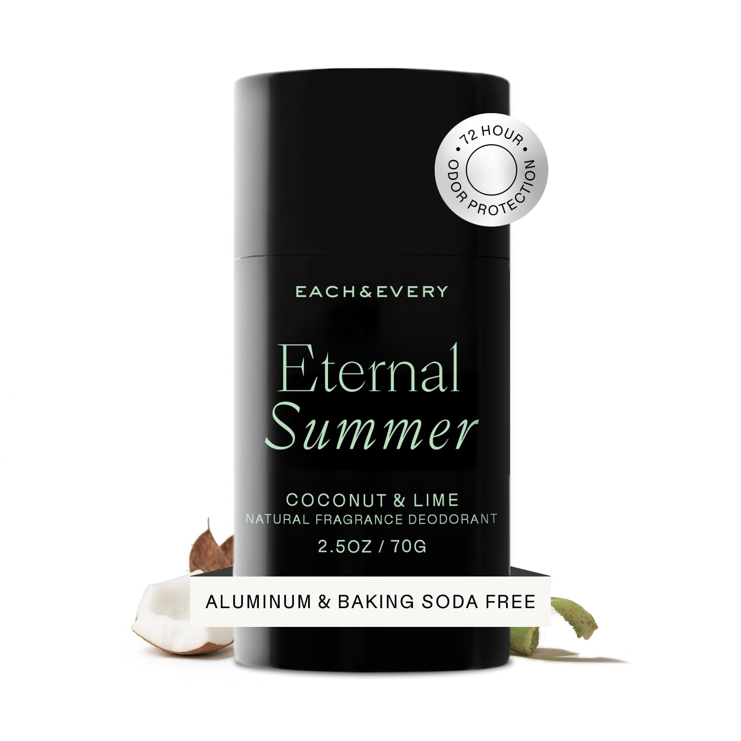 Each & Every coconut lime bottle shows a refreshing scent for sensitive skin