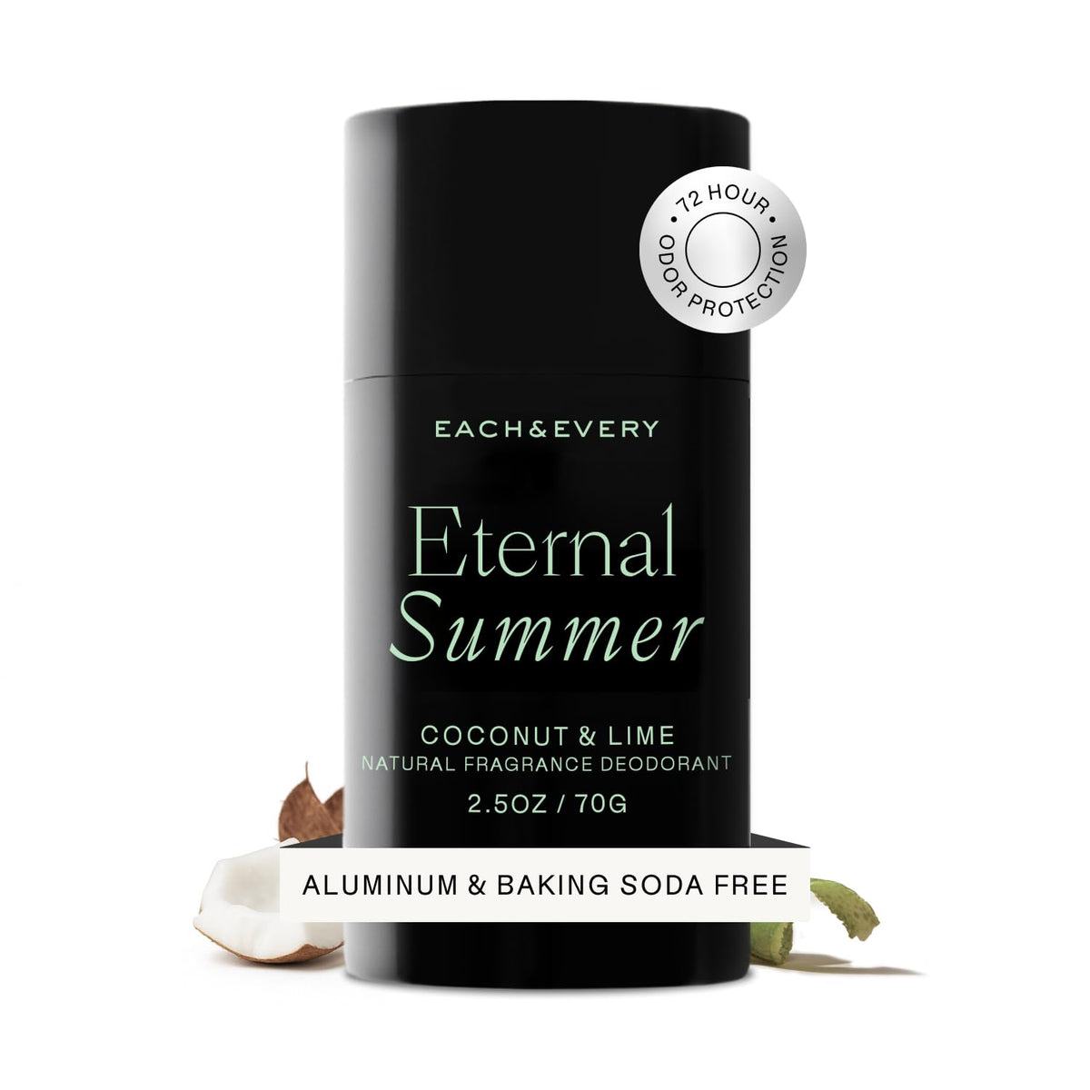 Each & Every coconut lime bottle shows a refreshing scent for sensitive skin