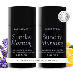 Each & Every lavender-lemon deodorant tube for everyday freshness.