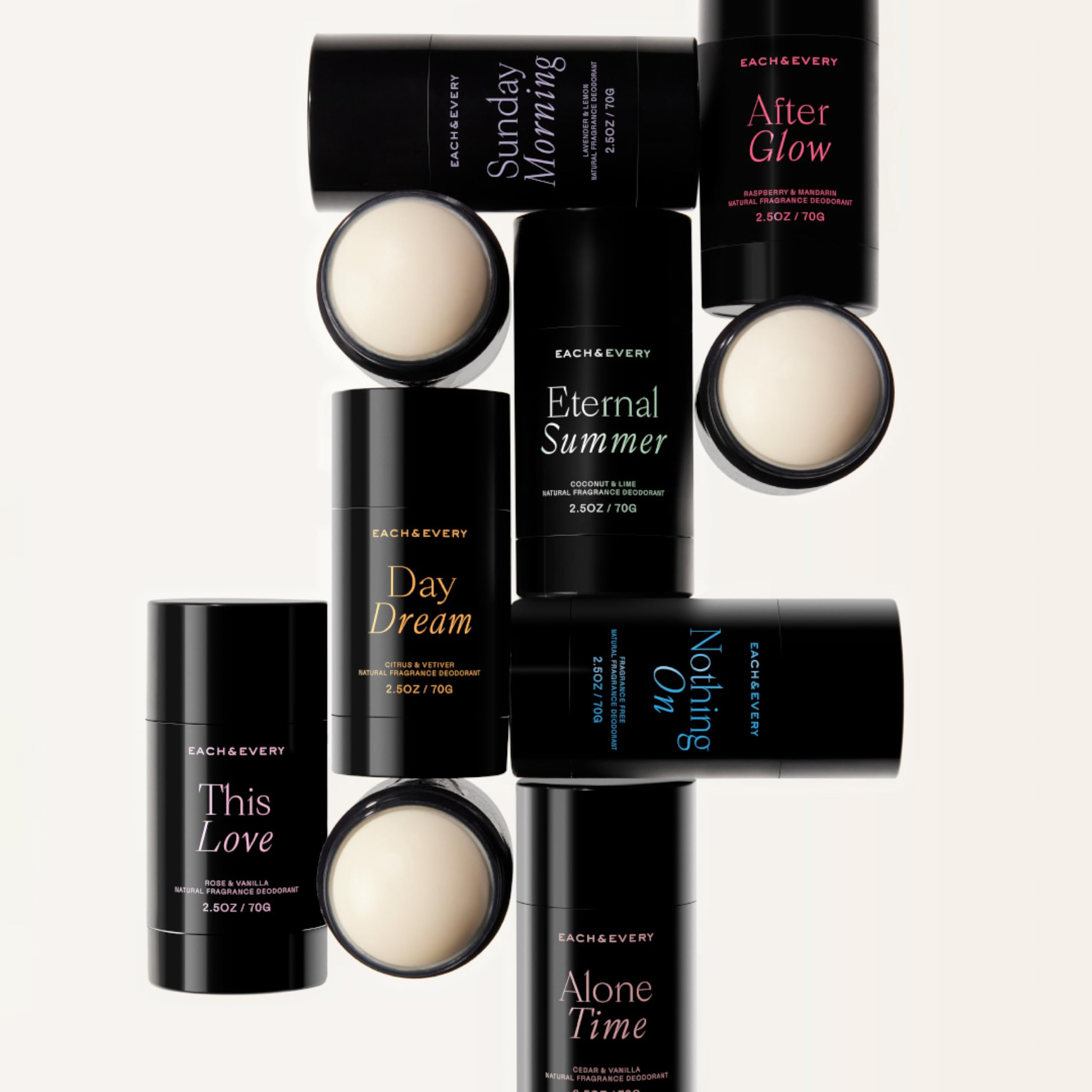Each & Every recyclable packaging reduces waste and supports sustainable beauty.