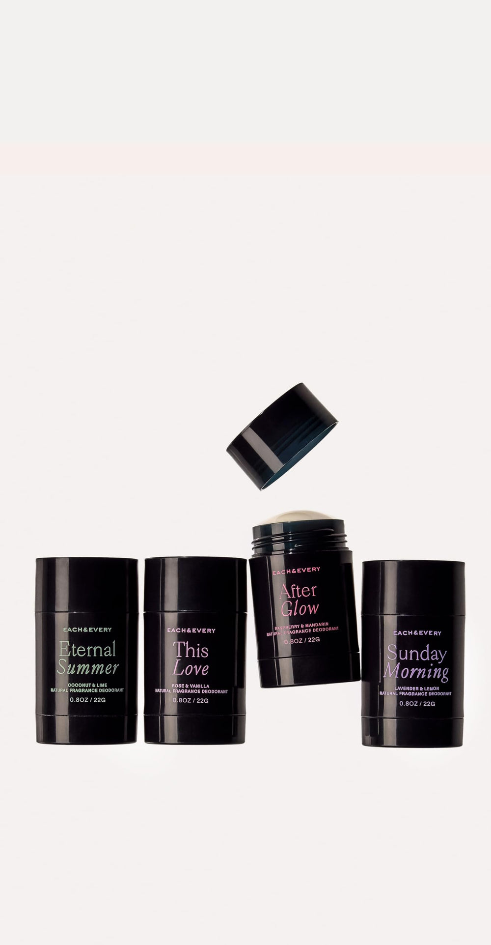 Each & Every underarm-application demonstrates easy, everyday use with gentle, aluminum-free formula.
