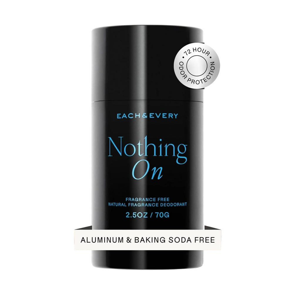 Each & Every aluminum-free deodorant stick glides smoothly on skin.