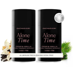 Each & Every cedar-vanilla deodorant pack provides all-day odor protection.
