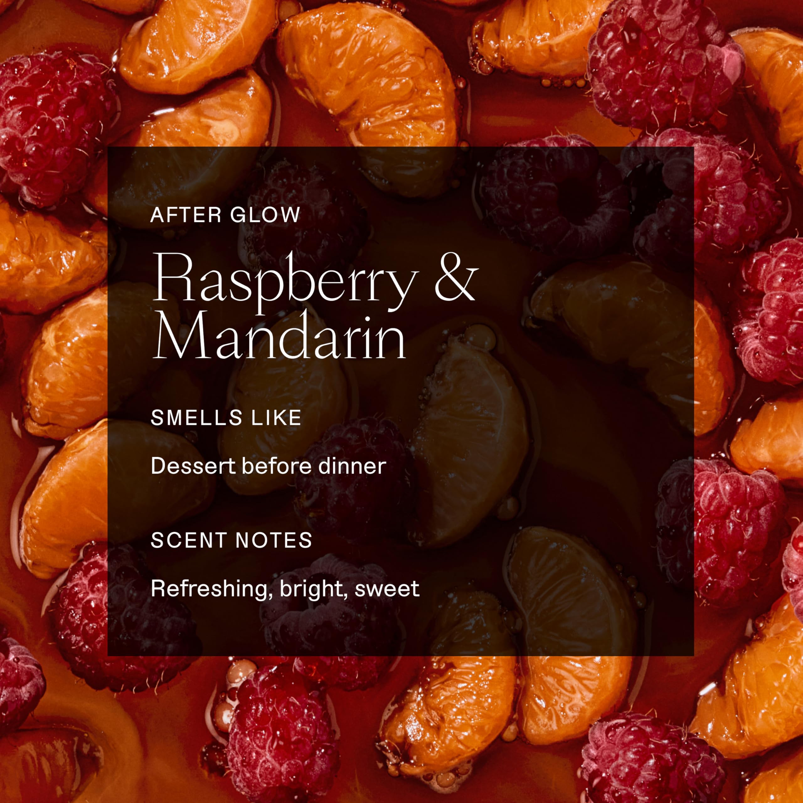 Each & Every raspberry-mandarin fragrance close-up evokes bright, uplifting notes.