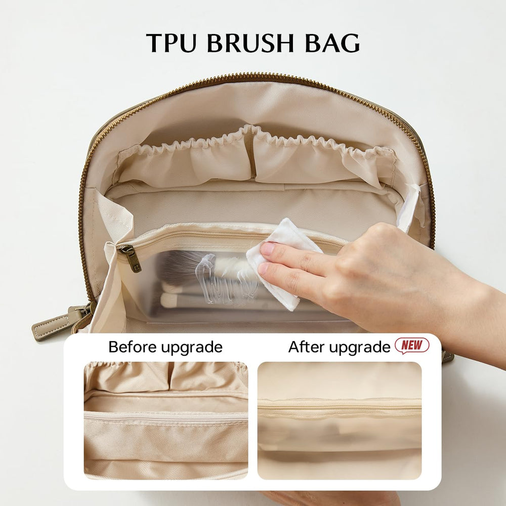 Eachy brush compartment with clear TPU panel for visibility