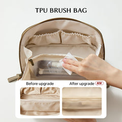 Eachy brush compartment with clear TPU panel for visibility