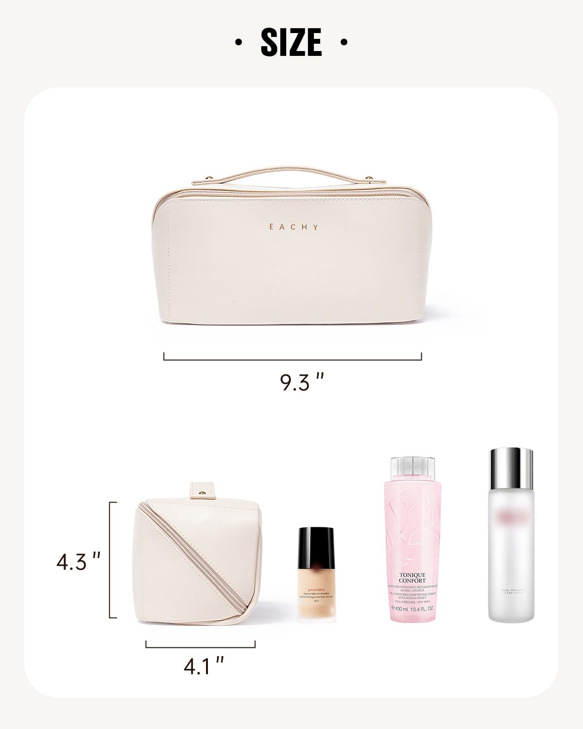 EACHY flat-opening design provides quick viewing of contents for restocking.
