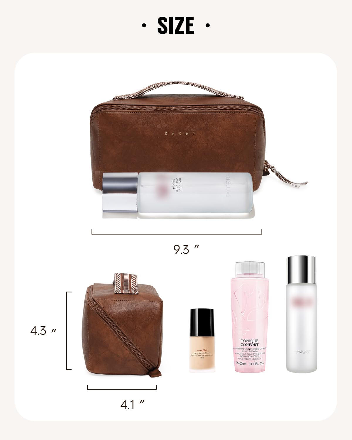 EACHY flat view makeup bag lets you see contents at a glance.