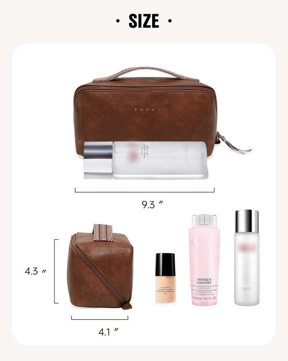 EACHY flat view makeup bag lets you see contents at a glance.